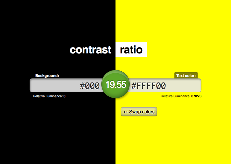 Online tool to check contrast ratio required by WCAG 2.1